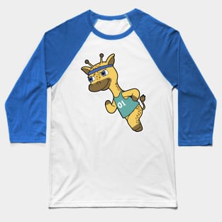 Giraffe as Jogger at Running with Headband Baseball T-Shirt